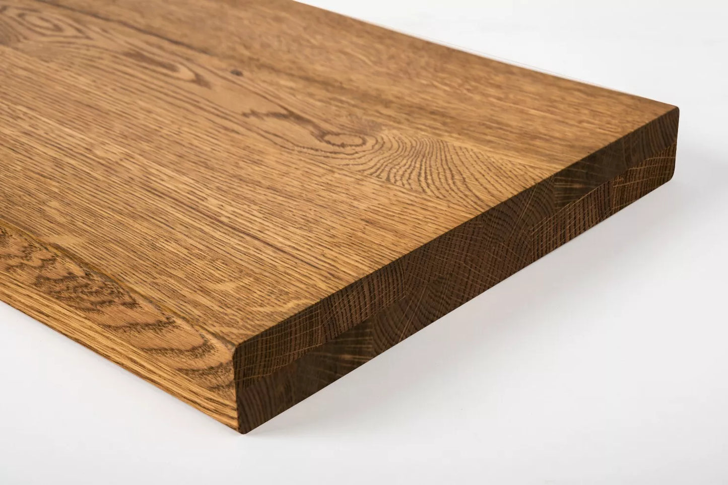 Shelf Stair tread Risers Windowsill Oak Rustic, full stave lamellas, 40 mm, 2-layer, Antique oil