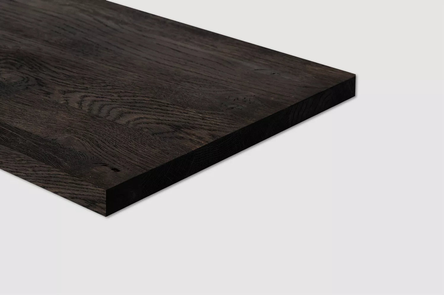 Shelf Stair tread Risers Windowsill Smoked Oak Rustic, full stave lamellas, 20 mm, Black oil