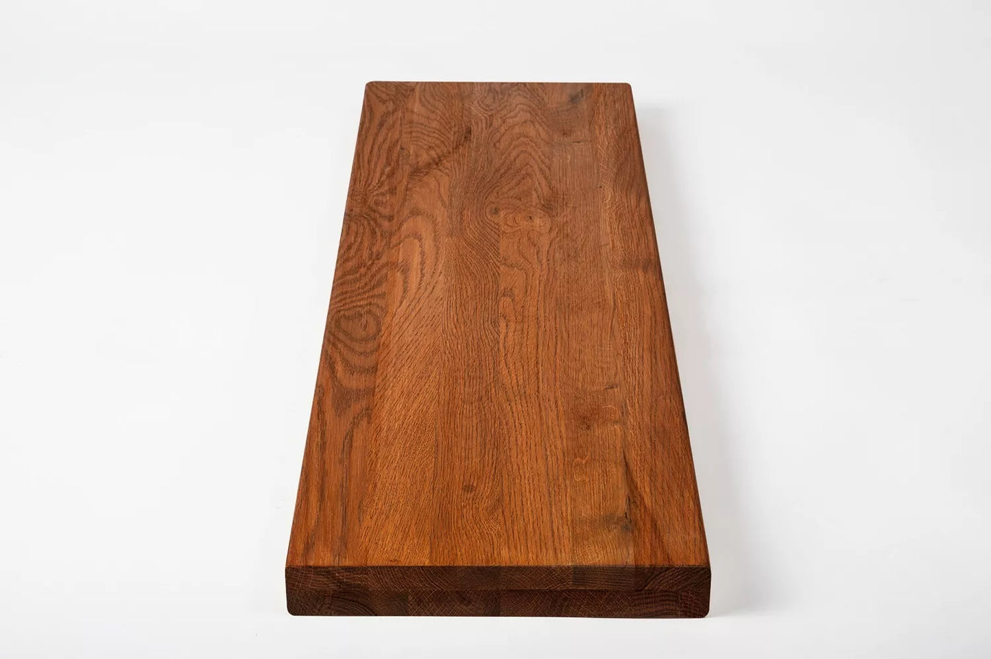 Shelf Stair tread Risers Windowsill Oak Rustic, full stave lamellas, 40 mm, 2-layer, Cherry oil