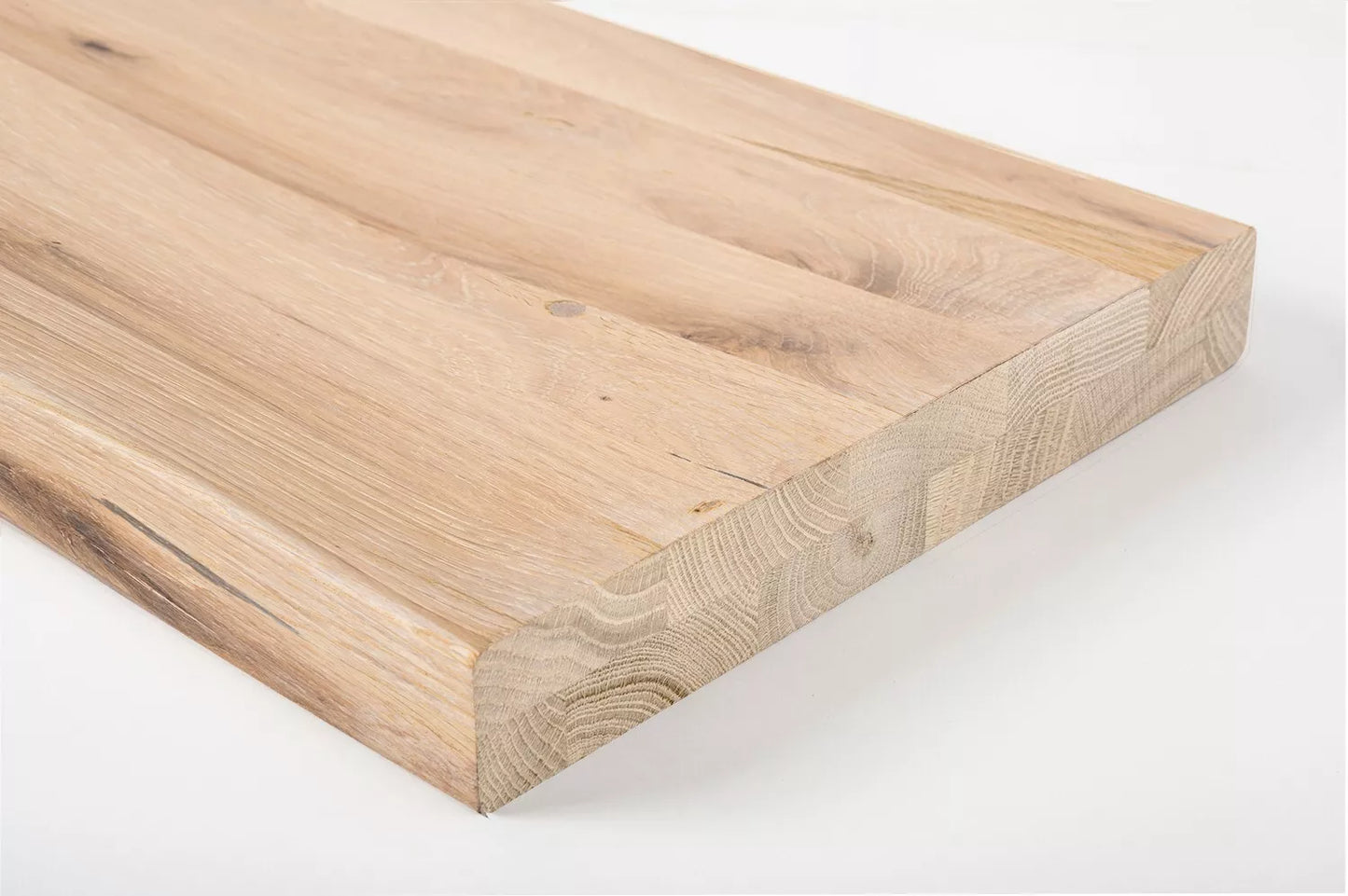 Shelf Stair tread Risers Windowsill Oak Rustic, full stave lamellas, 35 mm, 2-layer, White oil