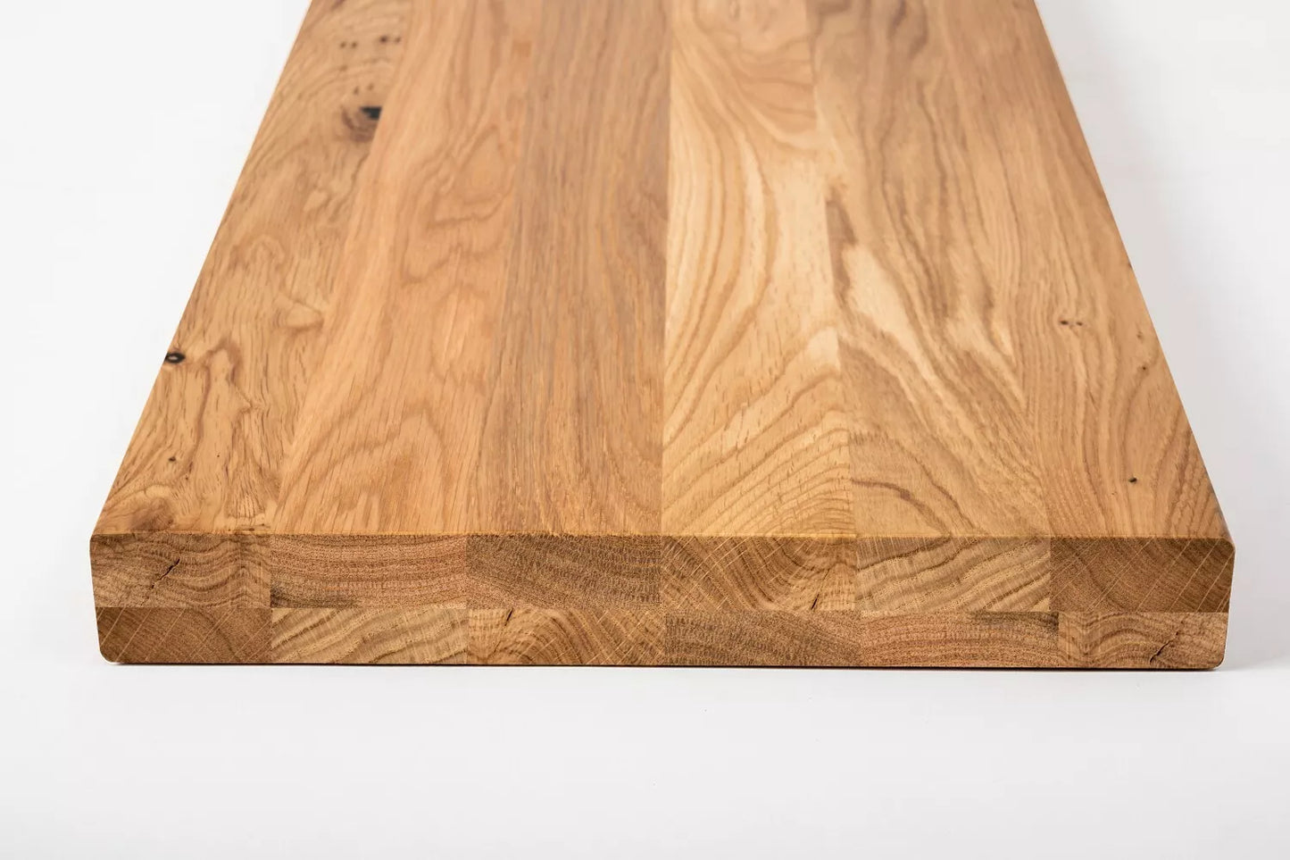 Shelf Stair tread Risers Windowsill Oak Rustic, full stave lamellas, 40 mm, 2-layer, Matte lacquere