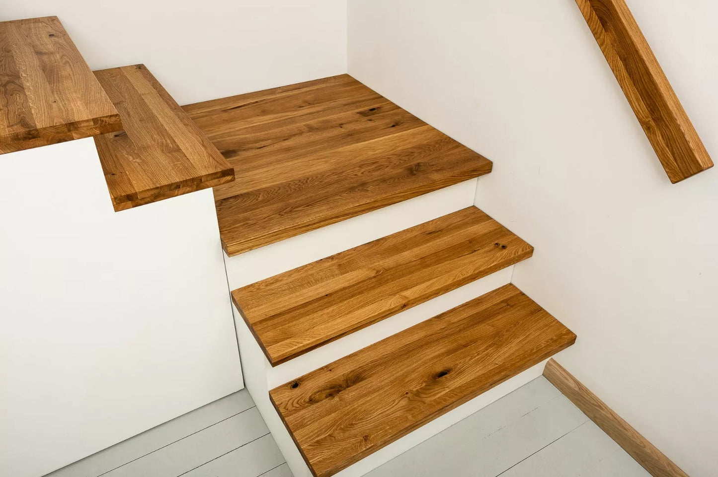 Shelf Stair tread Risers Windowsill Oak Rustic, full stave lamellas, 40 mm, 2-layer, Naturally oiled