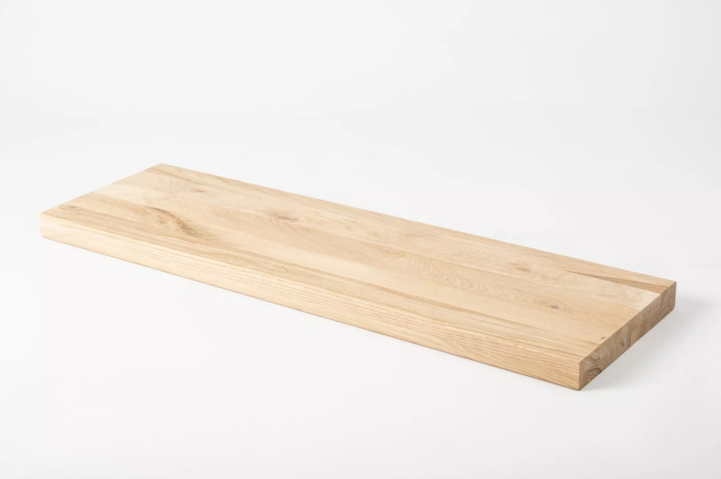 Shelf Stair tread Risers Windowsill Oak Rustic, full stave lamellas, 40 mm, 2-layer, Hard wax oil nature white