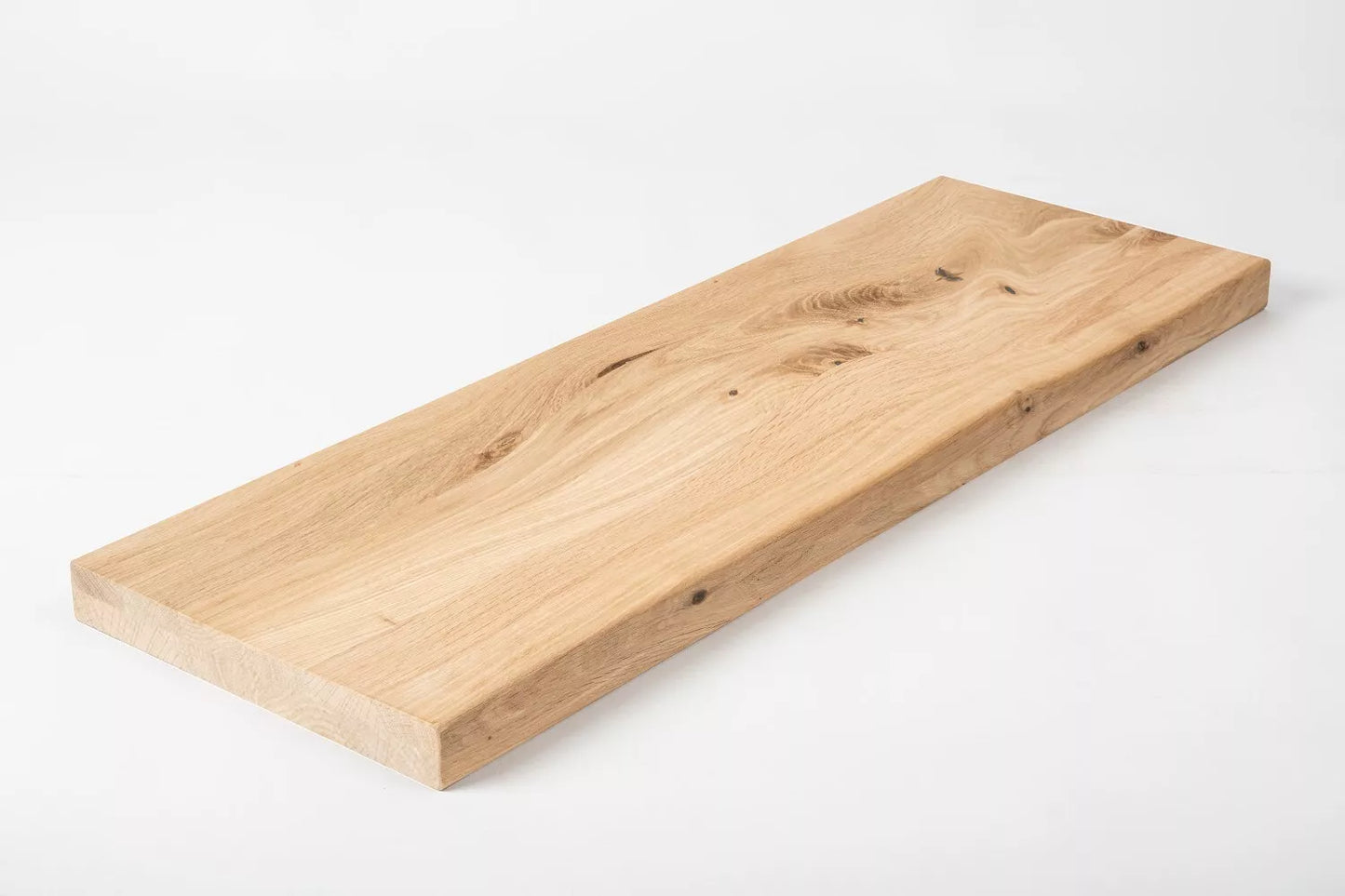 Shelf Stair tread Risers Windowsill Oak Rustic, full stave lamellas, 40 mm, 2-layer, Unfinished