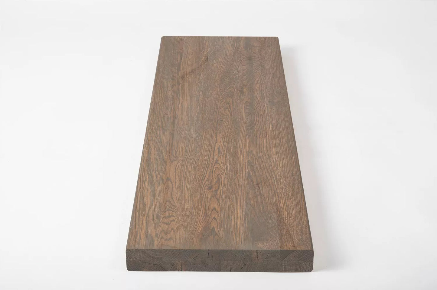 Shelf Stair tread Risers Windowsill Oak Rustic, full stave lamellas, 40 mm, 2-layer, Graphite oil