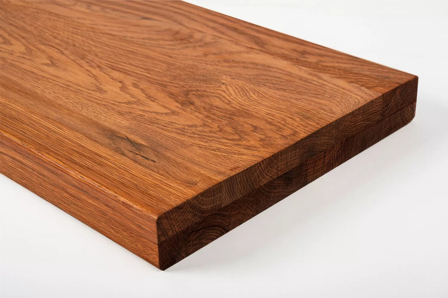 Shelf Stair tread Risers Windowsill Oak Rustic, full stave lamellas, 40 mm, 2-layer, Cherry oil