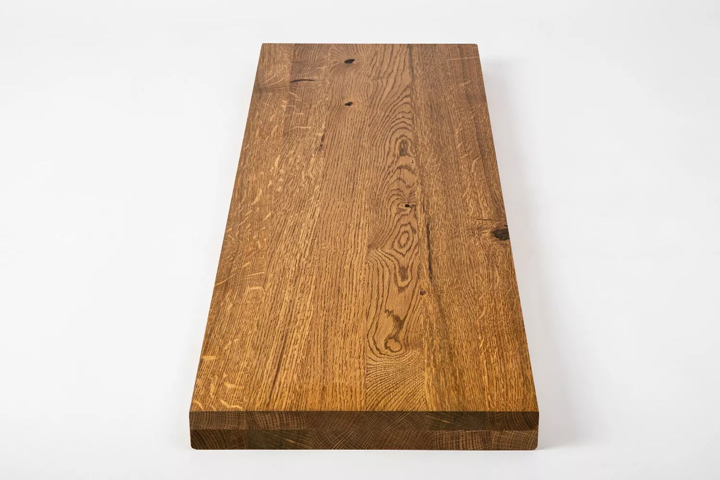 Shelf Stair tread Risers Windowsill Oak Rustic, full stave lamellas, 40 mm, 2-layer, Antique oil