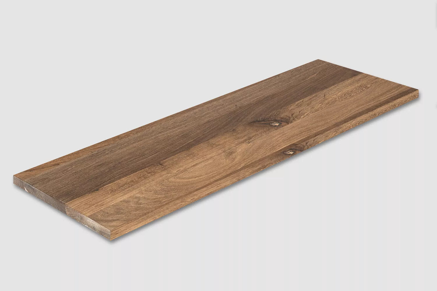 Shelf Stair tread Risers Windowsill Smoked Oak Rustic, full stave lamellas, 20 mm, Hard wax oil nature white
