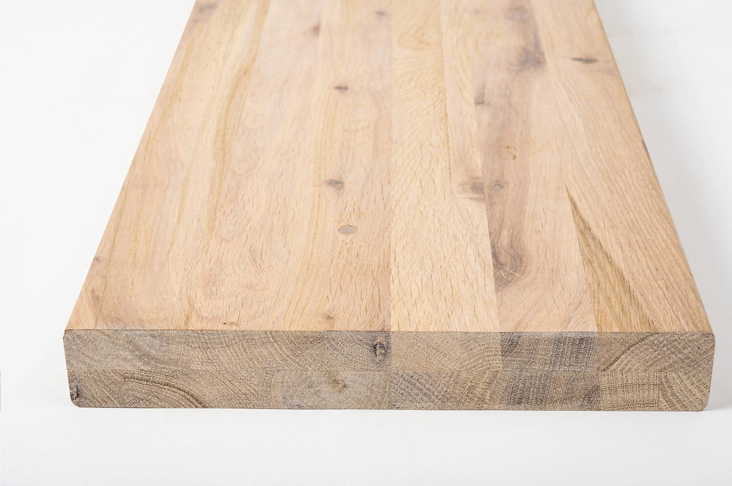 Shelf Stair tread Risers Windowsill Oak Rustic, full stave lamellas, 40 mm, 2-layer, White oil