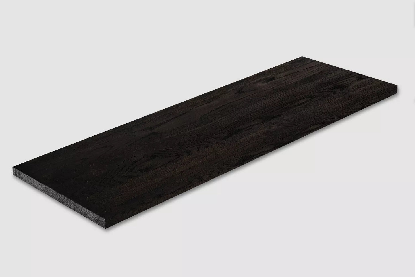 Shelf Stair tread Risers Windowsill Smoked Oak Rustic, full stave lamellas, 26 mm, Black oil