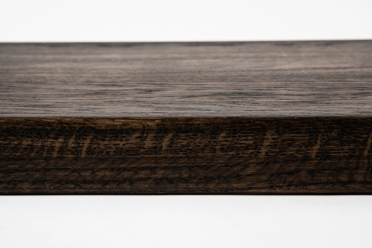 Shelf Stair tread Risers Windowsill Oak Rustic, full stave lamellas, 40 mm, 2-layer, Black oil