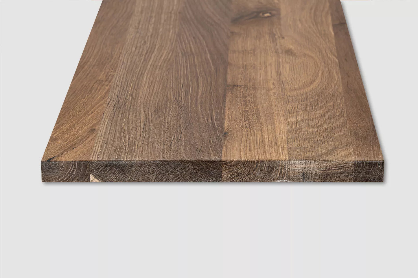 Shelf Stair tread Risers Windowsill Smoked Oak Rustic, full stave lamellas, 20 mm, Hard wax oil nature white