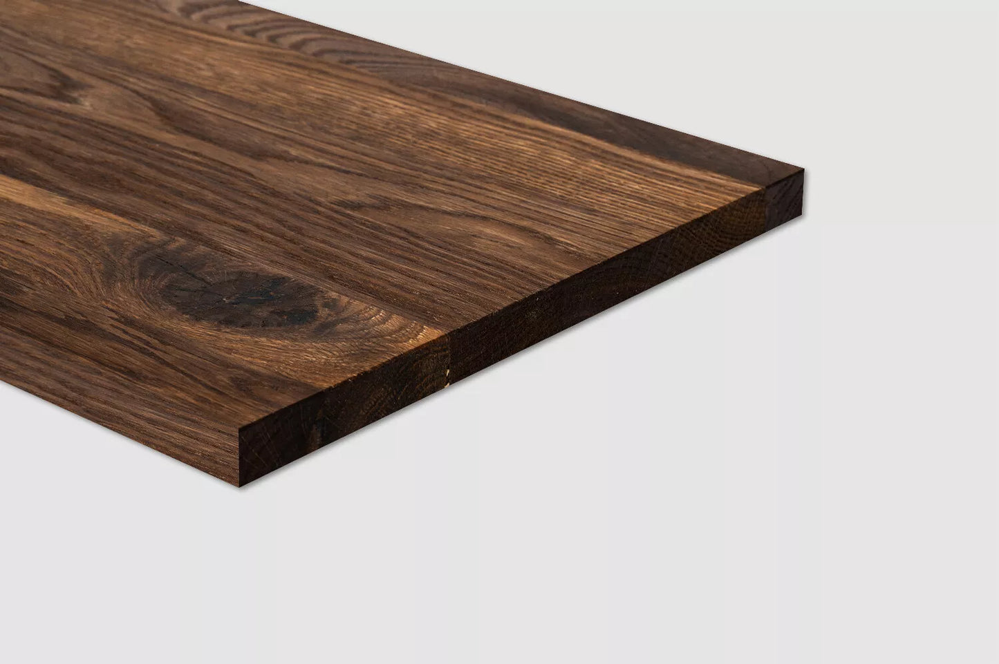 Shelf Stair tread Risers Windowsill Smoked Oak Rustic, full stave lamellas, 20 mm, Naturally oiled