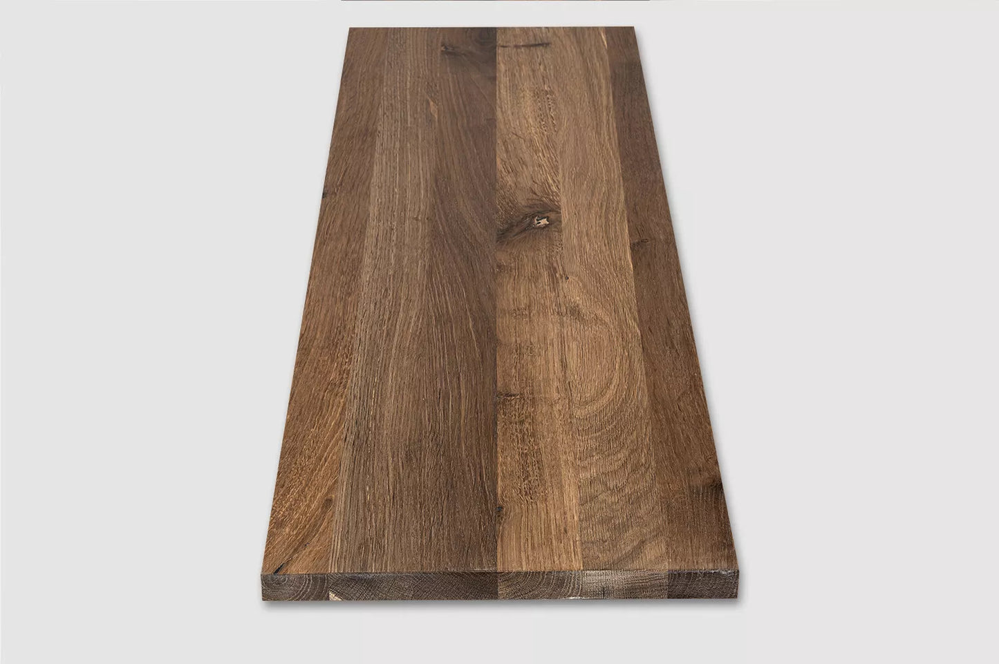Shelf Stair tread Risers Windowsill Smoked Oak Rustic, full stave lamellas, 20 mm, Hard wax oil nature white