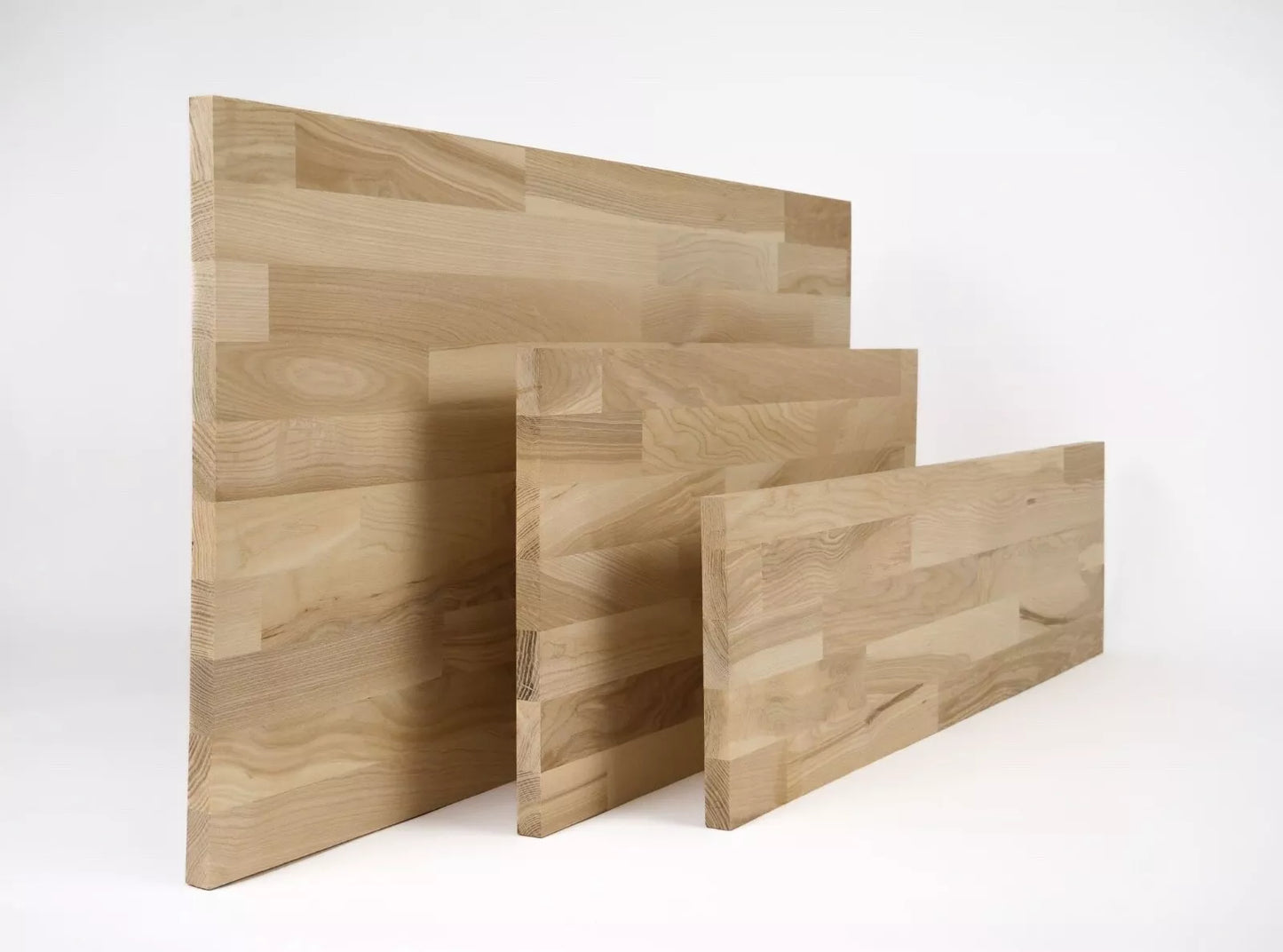 Solid edge glued panel DIY Ash Brownheart A/B, finger jointed lamellas with fixed width, 26 mm