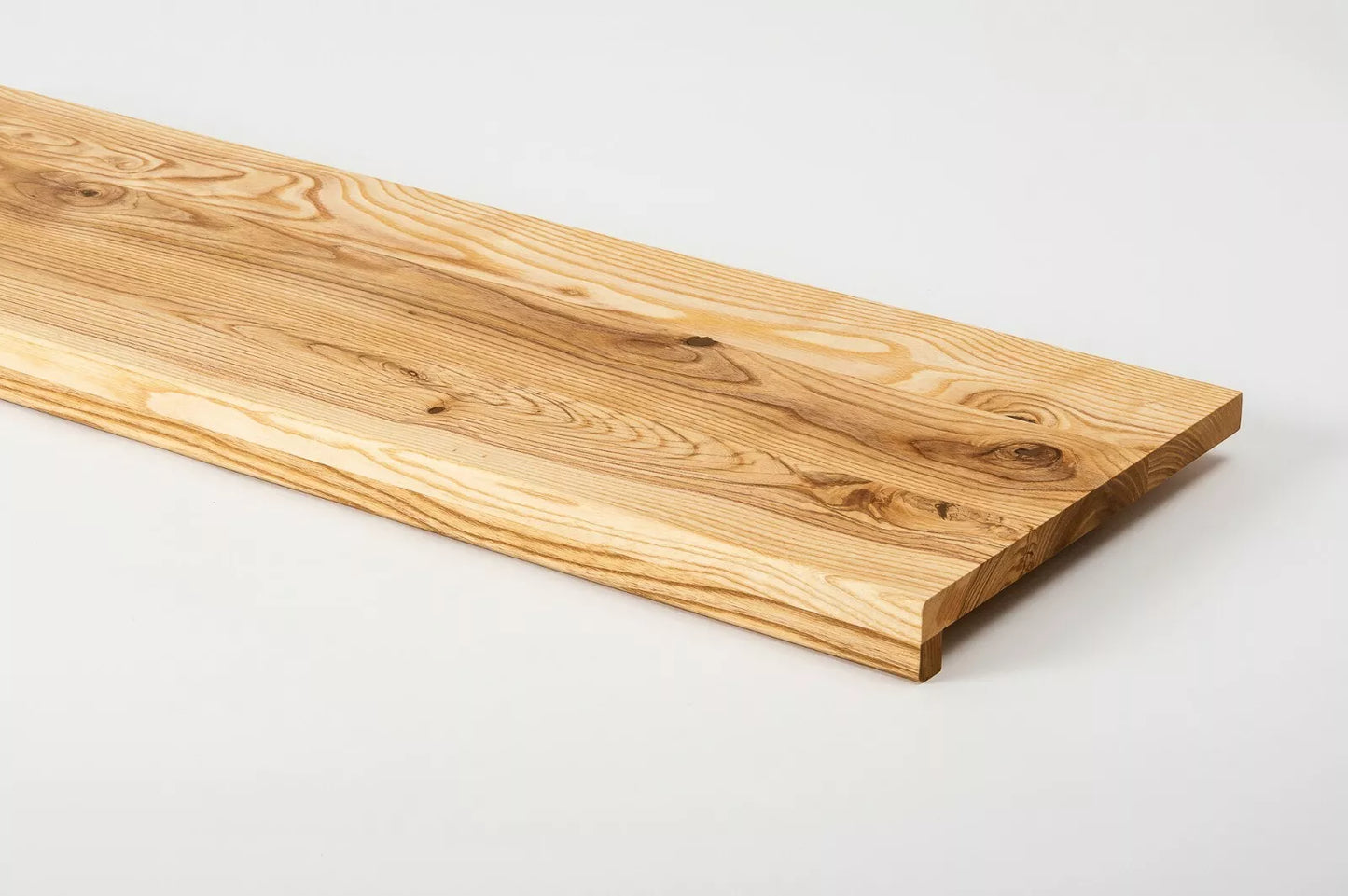 Stair tread Windowsill with overhang Ash Rustic, full stave lamellas, 20 mm, Naturally oiled