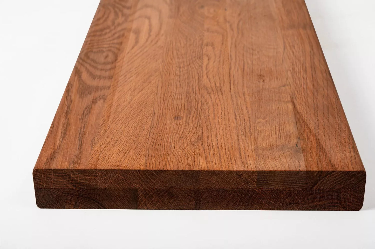 Shelf Stair tread Risers Windowsill Oak Rustic, full stave lamellas, 40 mm, 2-layer, Cherry oil