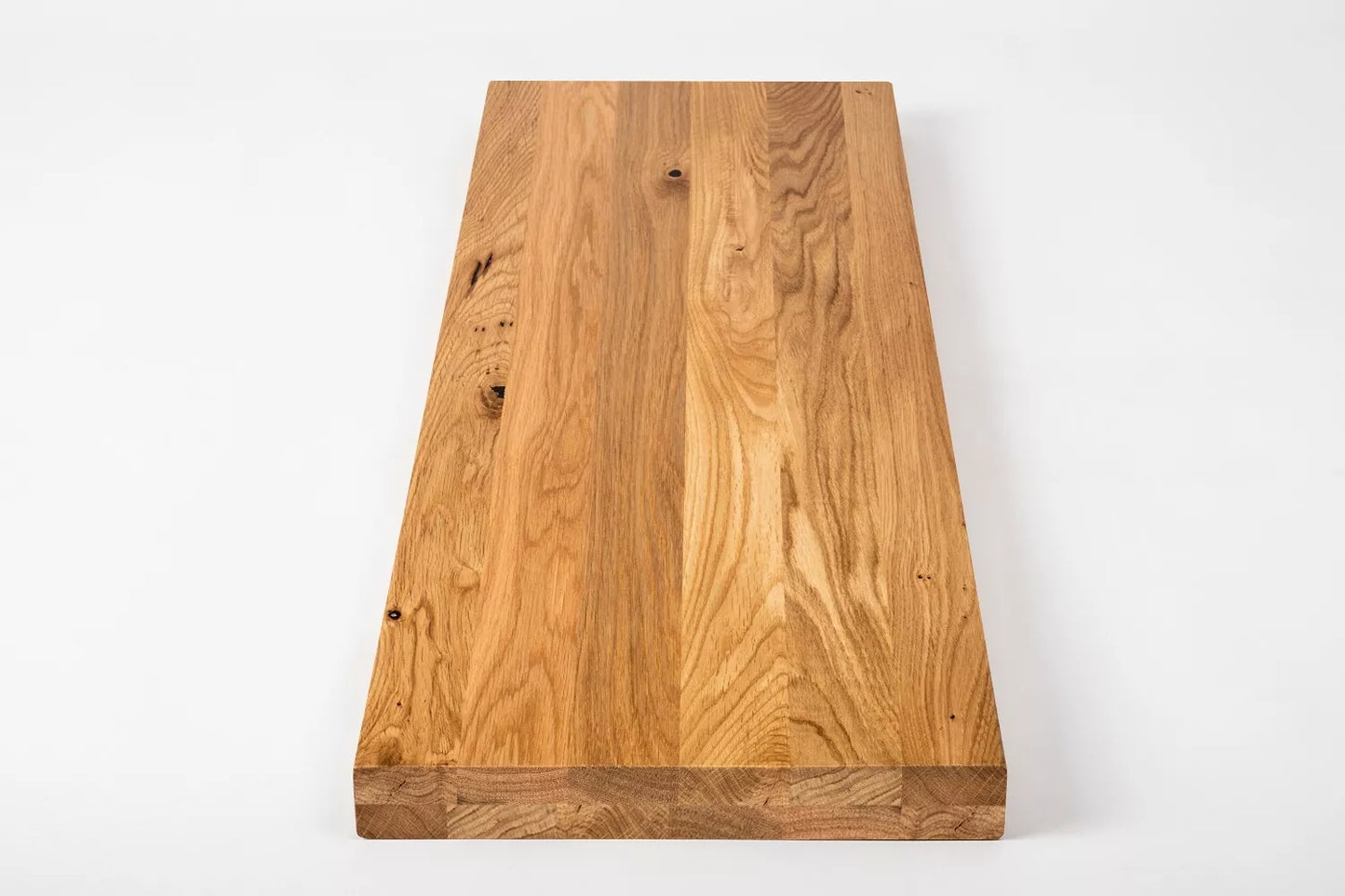 Shelf Stair tread Risers Windowsill Oak Rustic, full stave lamellas, 40 mm, 2-layer, Matte lacquere