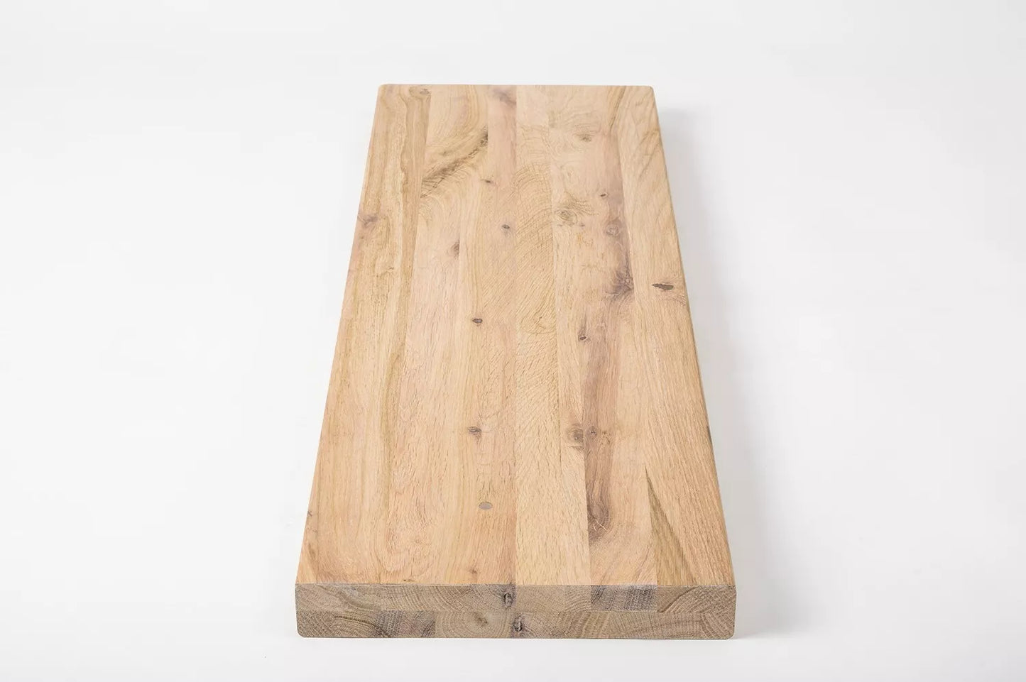 Shelf Stair tread Risers Windowsill Oak Rustic, full stave lamellas, 35 mm, 2-layer, White oil