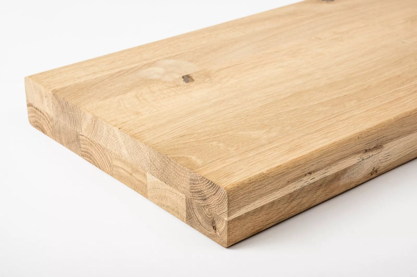 Shelf Stair tread Risers Windowsill Oak Rustic, full stave lamellas, 40 mm, 2-layer, Unfinished