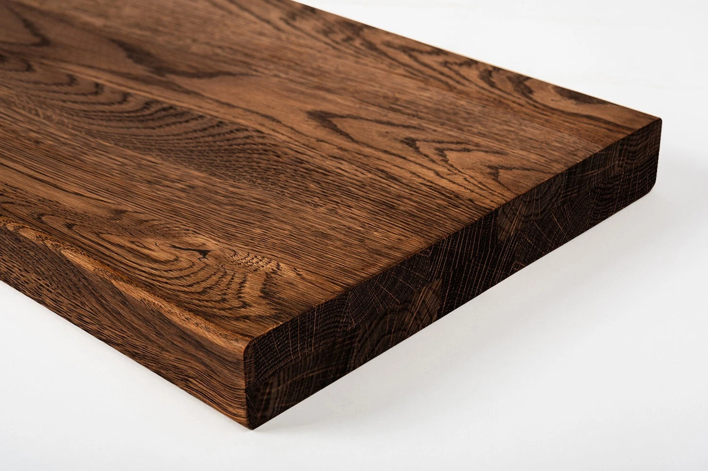 Shelf Stair tread Risers Windowsill Oak Rustic, full stave lamellas, 40 mm, 2-layer, Walnut oil