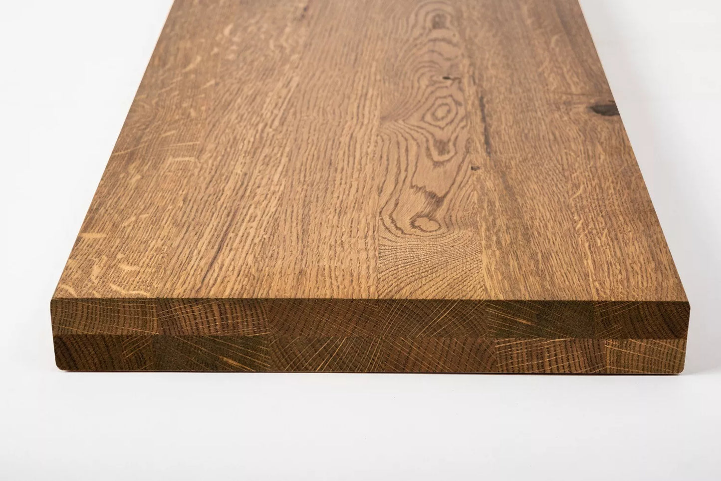 Shelf Stair tread Risers Windowsill Oak Rustic, full stave lamellas, 40 mm, 2-layer, Antique oil