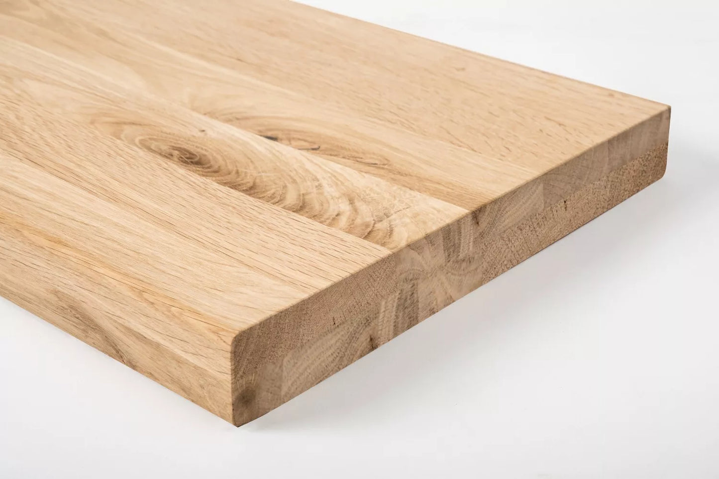Shelf Stair tread Risers Windowsill Oak Rustic, full stave lamellas, 40 mm, 2-layer, Unfinished