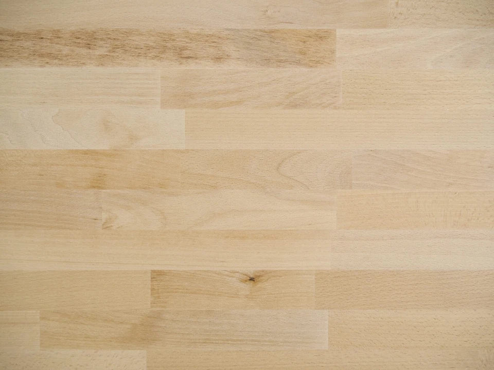 Solid edge glued panel DIY Steamed Beech A/B, finger jointed lamellas with fixed width, 19 mm