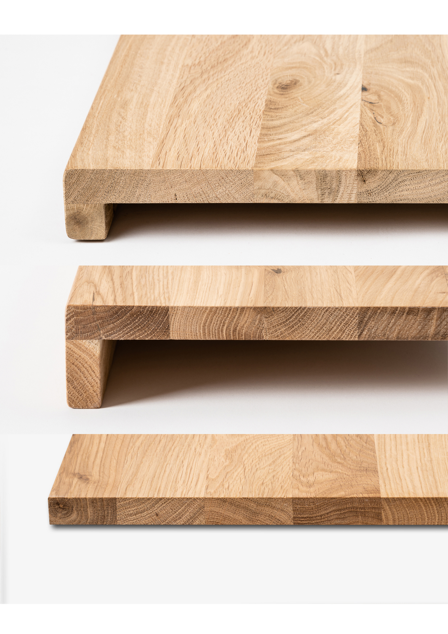 Stair tread Windowsill with overhang Smoked Oak Rustic, full stave lamellas, 26 mm, Black oil