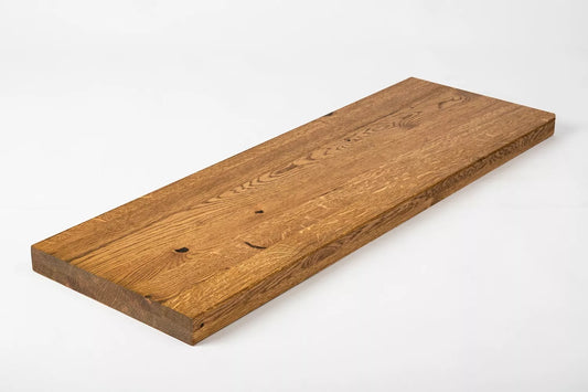 Shelf Stair tread Risers Windowsill Oak Rustic, full stave lamellas, 40 mm, 2-layer, Antique oil