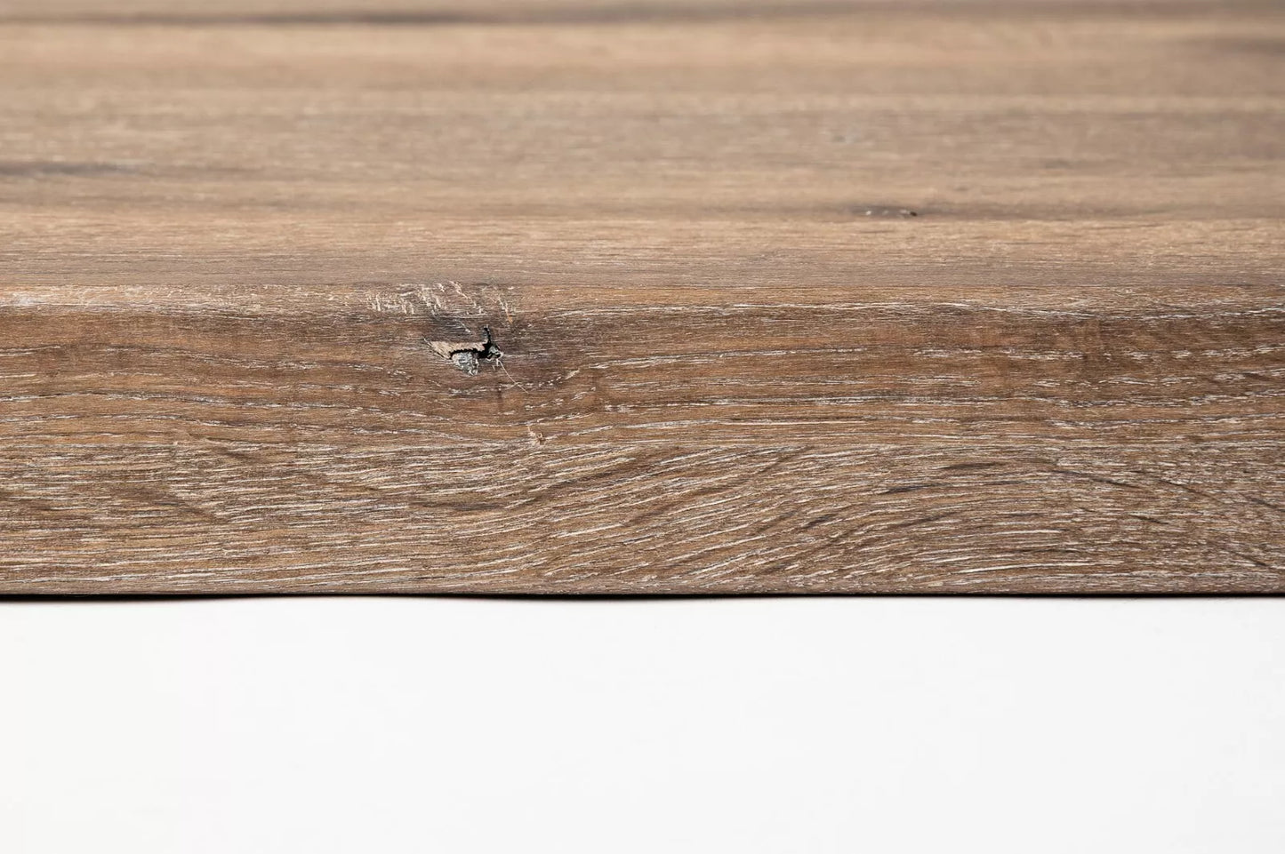 Stair tread Windowsill with overhang Smoked Oak Rustic, full stave lamellas, 26 mm, White oil
