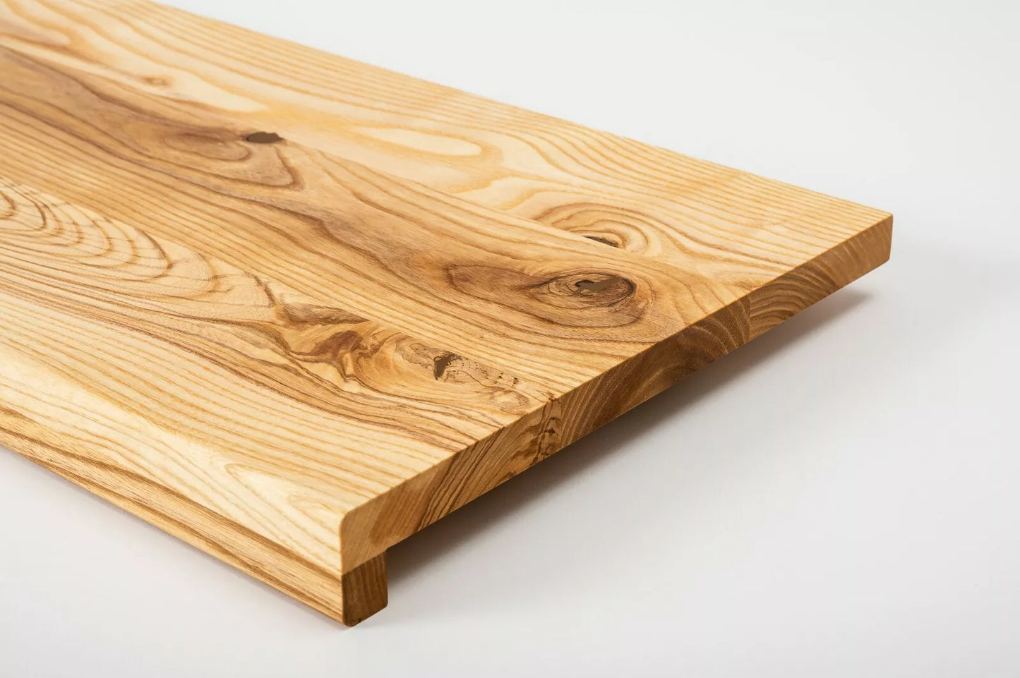 Stair tread Windowsill with overhang  Ash Rustic, full stave lamellas, 20 mm, Naturally oiled
