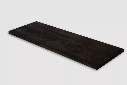 Shelf Stair tread Risers Windowsill Smoked Oak Rustic, full stave lamellas, 26 mm, Black oil
