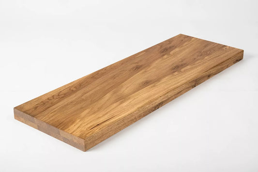 Shelf Stair tread Risers Windowsill Oak Rustic, full stave lamellas, 40 mm, 2-layer, Bronze oil