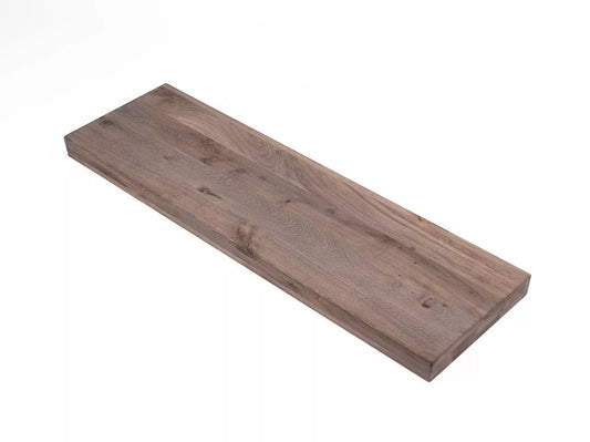 Shelf Stair tread Risers Windowsill Oak Rustic, full stave lamellas, 52 mm, 3-layer, Weathered natural white oiled