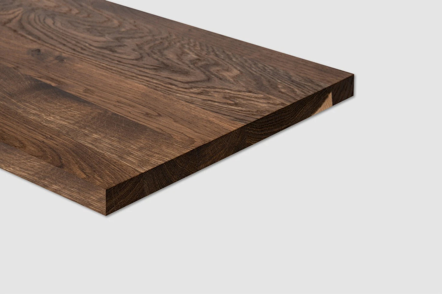 Shelf Stair tread Risers Windowsill Smoked Oak Rustic, full stave lamellas, 26 mm, Matte lacquered