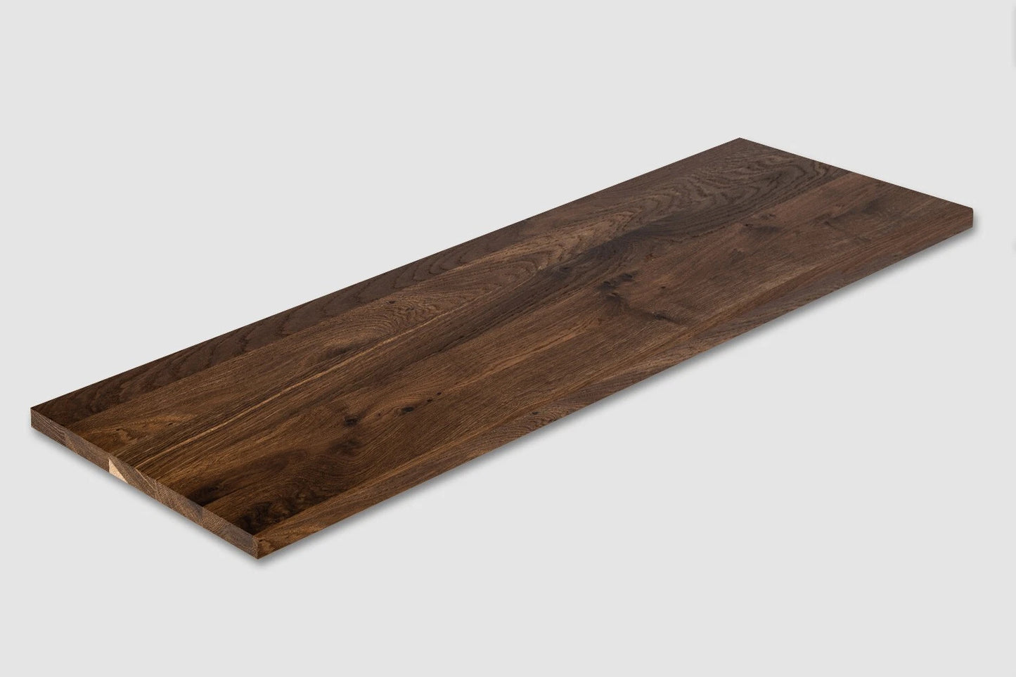 Shelf Stair tread Risers Windowsill Smoked Oak Rustic, full stave lamellas, 20 mm, Hard wax oil natur (colourless)