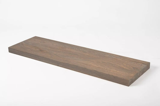 Shelf Stair tread Risers Windowsill Oak Rustic, full stave lamellas, 40 mm, 2-layer, Graphite oil