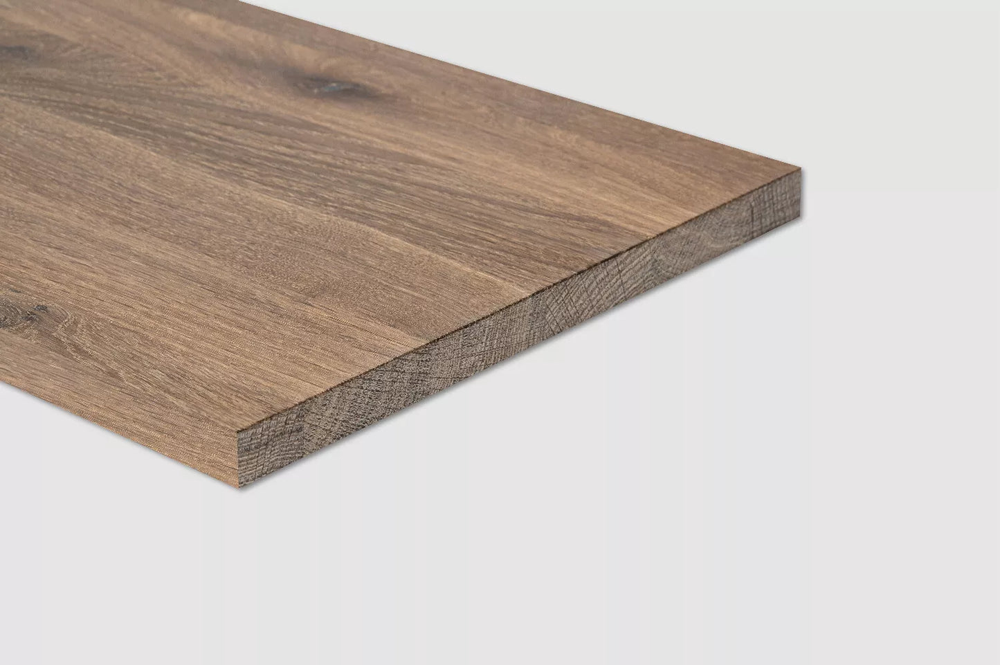 Shelf Stair tread Risers Windowsill Smoked Oak Rustic, full stave lamellas, 20 mm, White oil