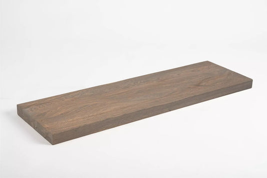 Shelf Stair tread Risers Windowsill Oak Rustic, full stave lamellas, 40 mm, 2-layer, Graphite oil