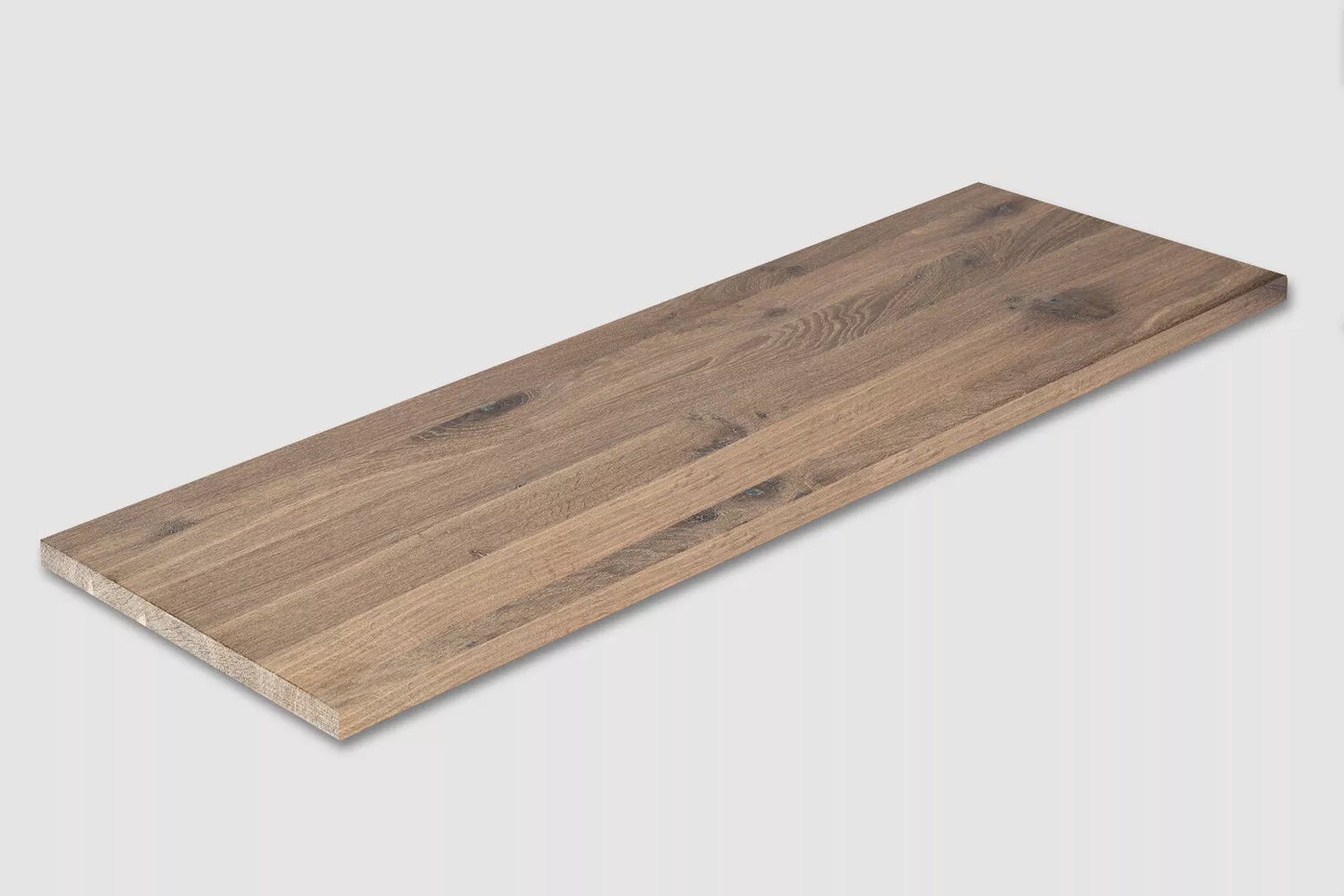 Shelf Stair tread Risers Windowsill Smoked Oak Rustic, full stave lamellas, 26 mm, White oil