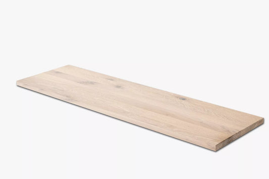 Shelf Stair tread Risers Windowsill Oak Rustic, full stave lamellas, 26 mm, White oil