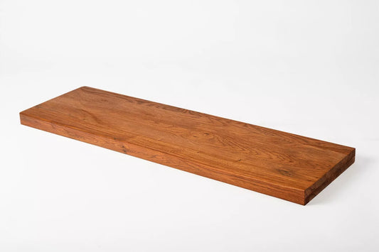 Shelf Stair tread Risers Windowsill Oak Rustic, full stave lamellas, 40 mm, 2-layer, Cherry oil