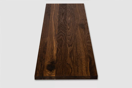 Shelf Stair tread Risers Windowsill Smoked Oak Rustic, full stave lamellas, 20 mm, Naturally oiled