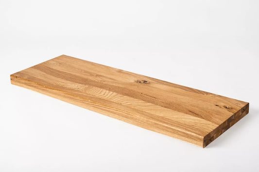 Shelf Stair tread Risers Windowsill Oak Rustic, full stave lamellas, 40 mm, 2-layer, Hard wax oil natur (colourless)