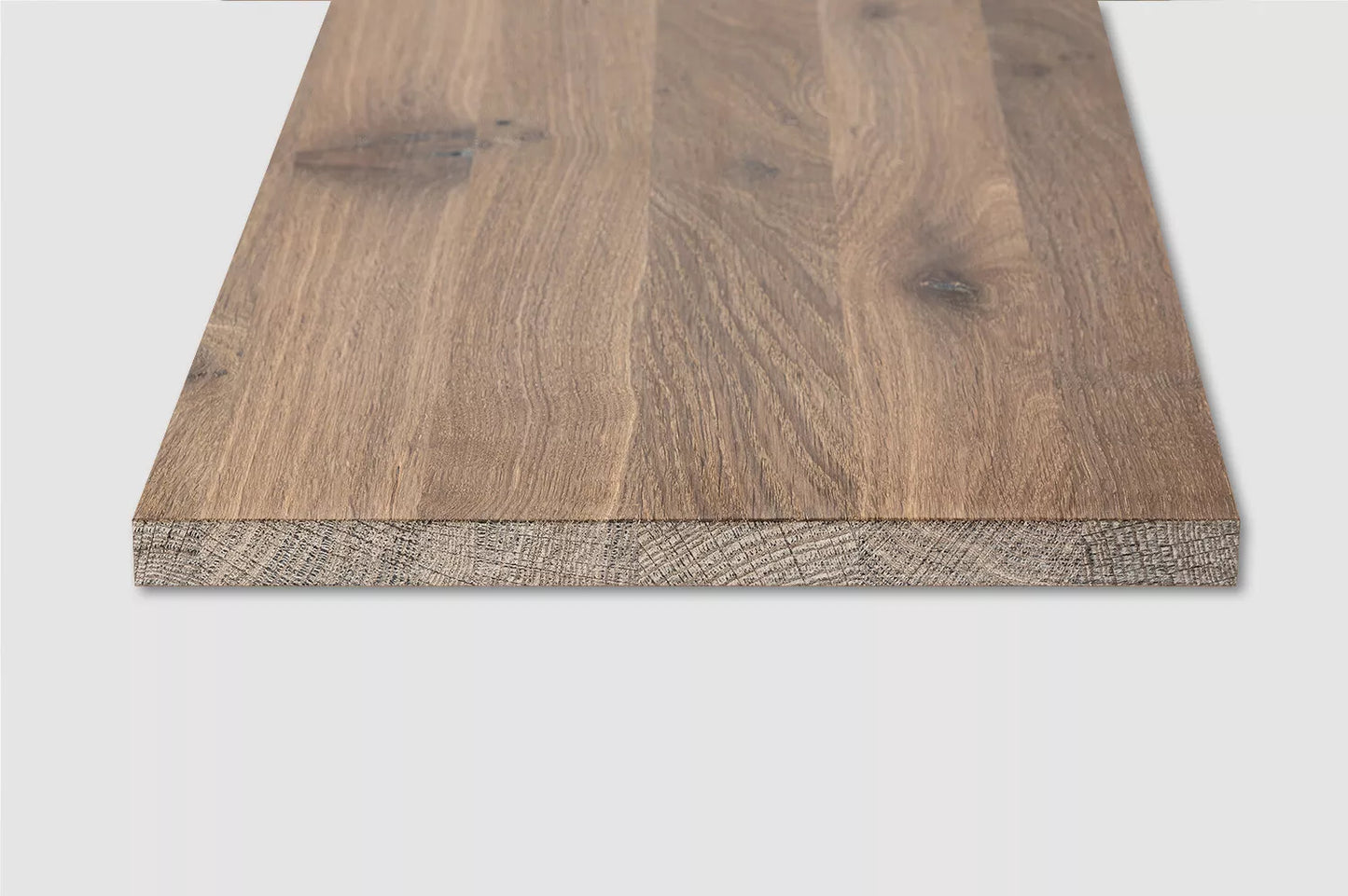Shelf Stair tread Risers Windowsill Smoked Oak Rustic, full stave lamellas, 20 mm, White oil