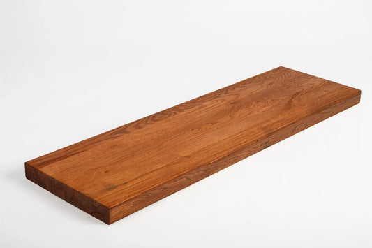 Shelf Stair tread Risers Windowsill Oak Rustic, full stave lamellas, 40 mm, 2-layer, Cherry oil