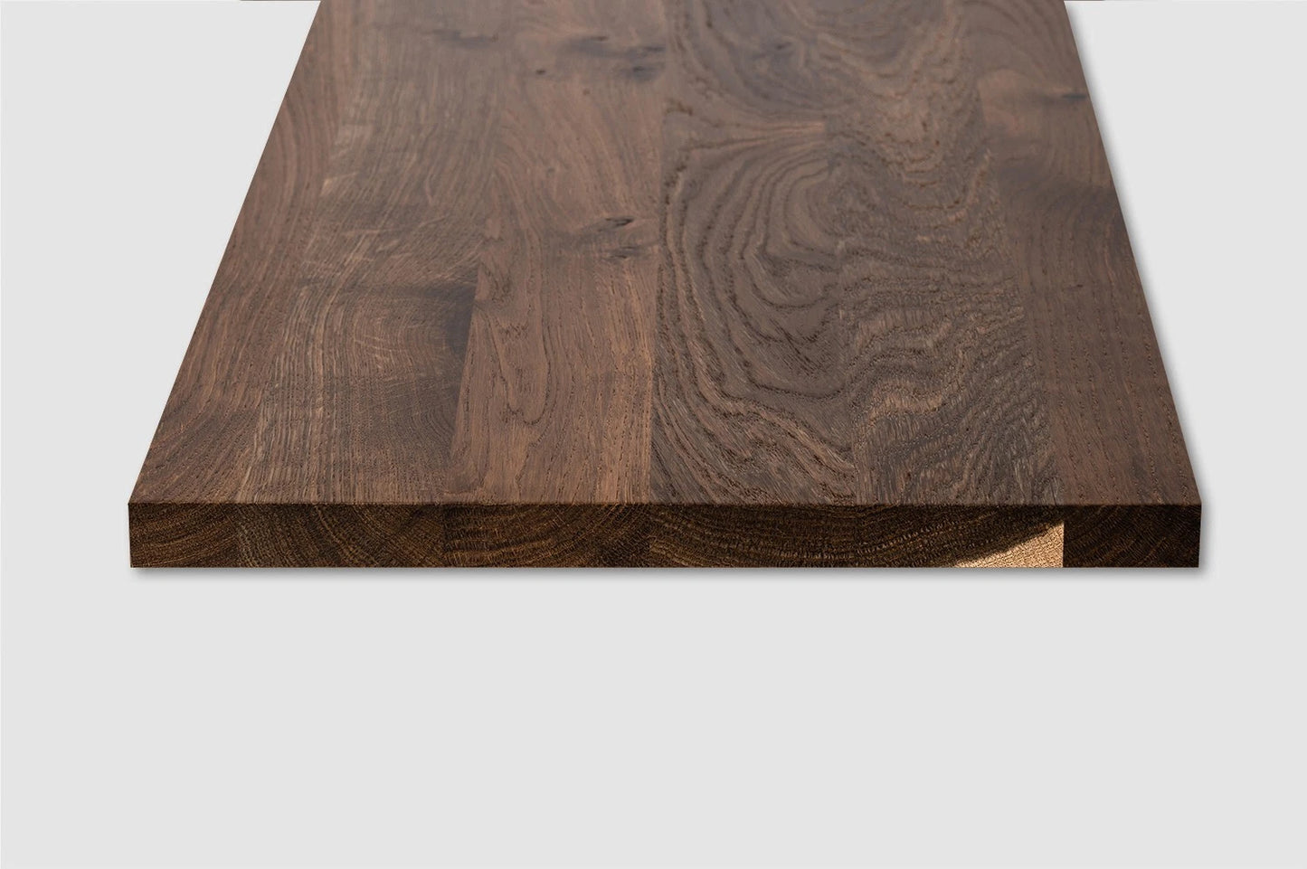Shelf Stair tread Risers Windowsill Smoked Oak Rustic, full stave lamellas, 26 mm, Matte lacquered
