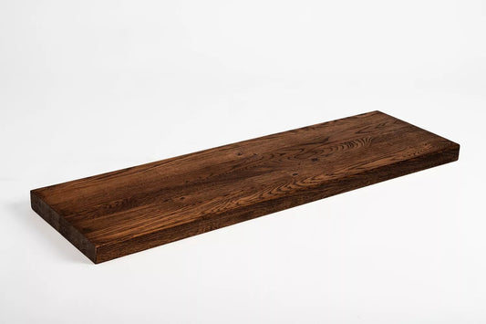 Shelf Stair tread Risers Windowsill Oak Rustic, full stave lamellas, 40 mm, 2-layer, Walnut oil