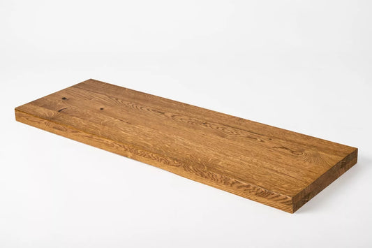Shelf Stair tread Risers Windowsill Oak Rustic, full stave lamellas, 40 mm, 2-layer, Antique oil